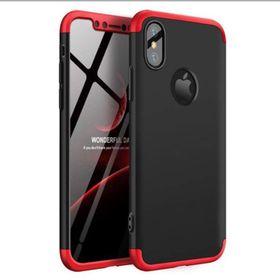 Microsonic Apple iPhone Xs Siyah Kırmızı Double Dip 360 Protective Kılıf
