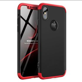 Microsonic Apple iPhone Xs Siyah Kırmızı Double Dip 360 Protective Kılıf