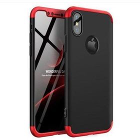 Microsonic Apple iPhone Xs Siyah Kırmızı Double Dip 360 Protective Kılıf