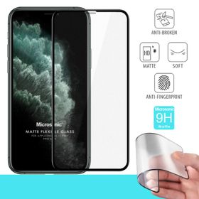 Microsonic Apple Uyumlu iPhone 11 Pro Max Seramik Matte Flexible Siyah Cep Telefonu Ekran Koruyucusu