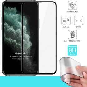 Microsonic Apple Uyumlu iPhone 11 Pro Max Seramik Matte Flexible Siyah Cep Telefonu Ekran Koruyucusu