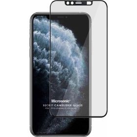 Microsonic Apple Uyumlu iPhone 11 Pro Max Siyah Secret Cam Slider Glass Cam Ekran Koruyucu