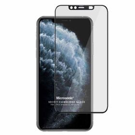 Microsonic Apple Uyumlu iPhone 11 Pro Max Siyah Secret Cam Slider Glass Cam Ekran Koruyucu
