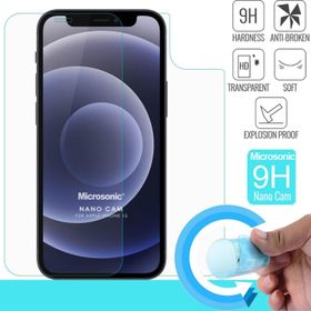 Microsonic Apple Uyumlu iPhone 12 Ön + Arka Nano Cam Ekran Koruyucu