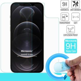 Microsonic Apple Uyumlu iPhone 12 Pro Max Ön + Arka Nano Cam Ekran Koruyucu