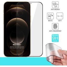 Microsonic Apple Uyumlu iPhone 12 Pro Max Siyah Seramik Matte Flexible Ekran Koruyucu