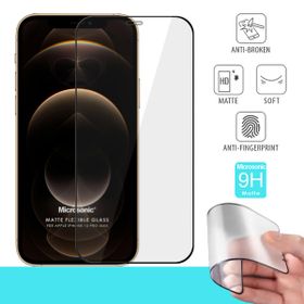 Microsonic Apple Uyumlu iPhone 12 Pro Max Siyah Seramik Matte Flexible Ekran Koruyucu