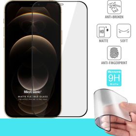 Microsonic Apple Uyumlu iPhone 12 Pro Max Siyah Seramik Matte Flexible Ekran Koruyucu