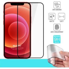 Microsonic Apple Uyumlu iPhone 12 Siyah Seramik Matte Flexible Ekran Koruyucu