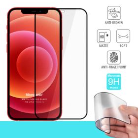 Microsonic Apple Uyumlu iPhone 12 Siyah Seramik Matte Flexible Ekran Koruyucu