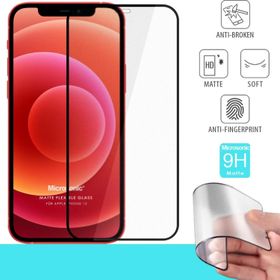 Microsonic Apple Uyumlu iPhone 12 Siyah Seramik Matte Flexible Ekran Koruyucu