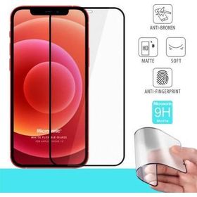 Microsonic Apple Uyumlu iPhone 12 Siyah Seramik Matte Flexible Ekran Koruyucu