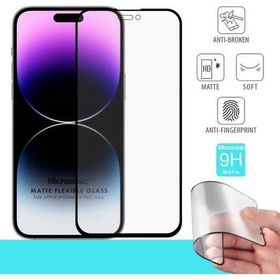 Microsonic Apple Uyumlu iPhone 14 Pro Max Siyah Seramik Matte Flexible Ekran Koruyucu