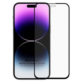 Microsonic Apple Uyumlu iPhone 14 Pro Max Siyah Seramik Matte Flexible Ekran Koruyucu