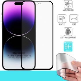 Microsonic Apple Uyumlu iPhone 14 Pro Max Siyah Seramik Matte Flexible Ekran Koruyucu