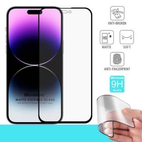 Microsonic Apple Uyumlu iPhone 14 Pro Max Siyah Seramik Matte Flexible Ekran Koruyucu