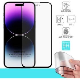 Microsonic Apple Uyumlu iPhone 14 Pro Max Siyah Seramik Matte Flexible Ekran Koruyucu