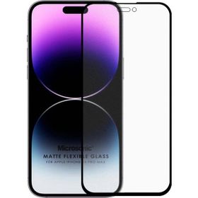 Microsonic Apple Uyumlu iPhone 14 Pro Max Siyah Seramik Matte Flexible Ekran Koruyucu