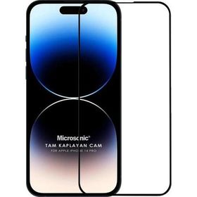 Microsonic Apple Uyumlu iPhone 14 Pro Tam Kaplayan Temperli Siyah Cam Ekran Koruyucu