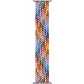 Microsonic Apple Watch SE 2022 40 mm Braided Solo Loop Band Gökkuşağı 127 mm Small Kordon