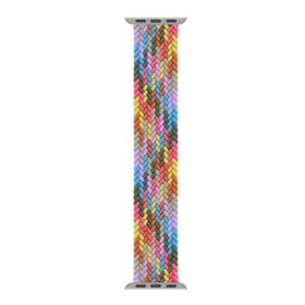 Microsonic Apple Watch SE 2022 40 mm Braided Solo Loop Band Gökkuşağı 127 mm Small Kordon