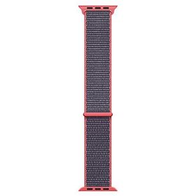 Microsonic Apple Watch SE 2022 40 mm için Hasırlı Woven Sport İlmik Koyu Pembe Kordon
