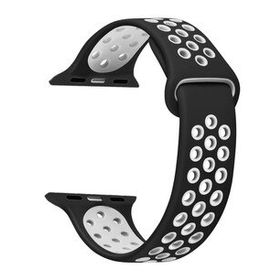 Microsonic Apple Watch SE 2022 40 mm Rainbow Sport Band Siyah Beyaz Kordon