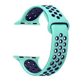Microsonic Apple Watch SE 2022 40 mm Rainbow Sport Band Yeşil Lacivert Kordon