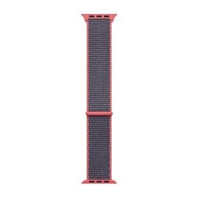 Microsonic Apple Watch SE 2022 44 mm Koyu Pembe Woven Sport Loop Hasırlı Kordon