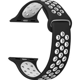 Microsonic Apple Watch SE 2022 44 mm Rainbow Sport Band Siyah Beyaz Kordon