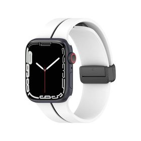Microsonic Apple Watch SE 2022 Ribbon Line Turuncu Siyah 44 mm Kordon