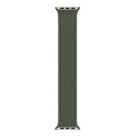 Microsonic Apple Watch SE 40 mm Braided Solo Loop Band Koyu Yeşil 127 mm Small Kordon