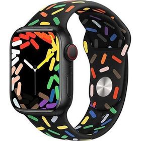 Microsonic Apple Watch SE 40 mm V2 Pride Edition Siyah Silikon Saat Kordon