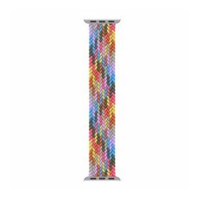 Microsonic Apple Watch SE 44 mm Braided Solo Loop Band Gökkuşağı 127 mm Small Kordon