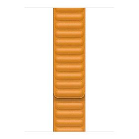 Microsonic Apple Watch SE 44 mm Leather Link Band Turuncu Uyumlu Kordon