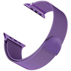 Microsonic Apple Watch SE 44 mm Luxe Metal Twist Mor Uyumlu Kordon