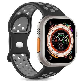 Microsonic Apple Watch SE 44 mm Rainbow Band Siyah Uyumlu Kordon