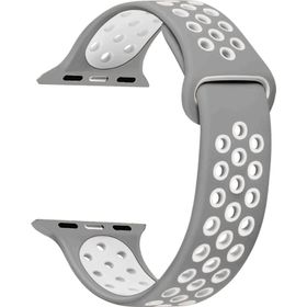 Microsonic Apple Watch SE 44 mm Rainbow Sport Band Gri Beyaz Kordon