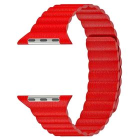 Microsonic Apple Watch Series 1 38 mm Twist Leather Loop Kırmızı Kordon