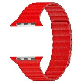 Microsonic Apple Watch Series 1 38 mm Twist Leather Loop Kırmızı Kordon