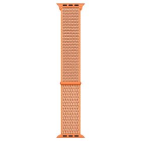 Microsonic Apple Watch Series 1 Turuncu 42 mm Hasırlı Kordon Woven Sport Loop Spicy