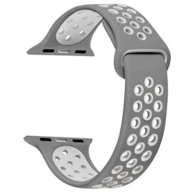 Microsonic Apple Watch Series 1 Uyumlu 42 mm Rainbow Sport Band Gri Kordon