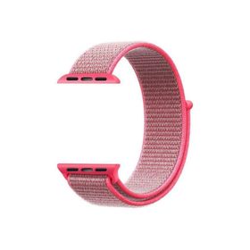 Microsonic Apple Watch Series 2 38 mm Hasırlı Woven Sport Loop Hot Pink Kordon
