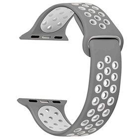 Microsonic Apple Watch Series 2 42 mm Rainbow Band Gri Uyumlu Kordon