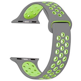 Microsonic Apple Watch Series 3 38 mm Rainbow Band Gri Yeşil Uyumlu Kordon