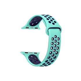Microsonic Apple Watch Series 3 38 mm Rainbow Sport Band Yeşil Lacivert Kordon