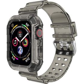 Microsonic Apple Watch Series 3 38 mm Transparent Clear Band Siyah Kordon