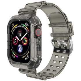 Microsonic Apple Watch Series 3 38 mm Transparent Clear Band Siyah Kordon