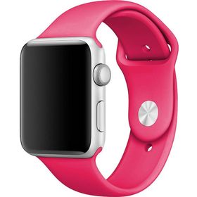 Microsonic Apple Watch Series 3 42 mm Koyu Pembe Silikon Kordon