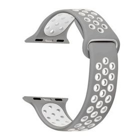Microsonic Apple Watch Series 4 40 mm Rainbow Sport Band Gri Beyaz Kordon